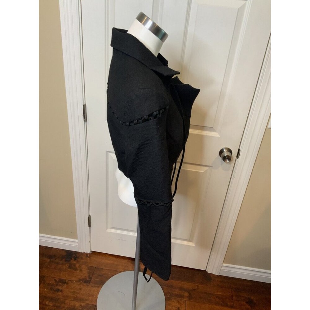 Aya Muse Sycamore Black Cropped Lace-Up Panel Jacket NWT $1018, Size Medium - Picture 4 of 7